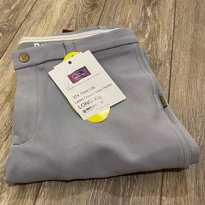 BNWT Devon Aire gray cotton knee patch breeches size XL-Long